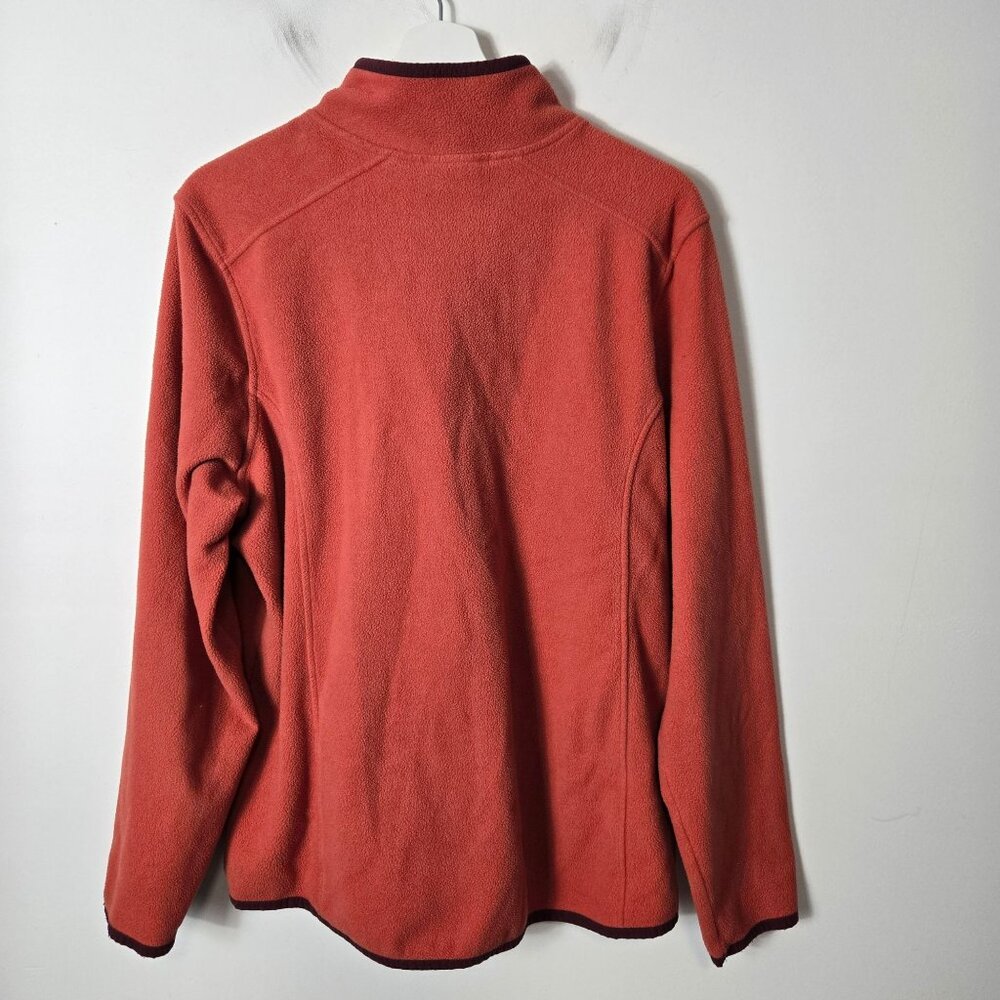 L.L. Beans Women's Size XL Orange 1/4 Zip Fleece Pullover Sweatshirt - Picture 5 of 10